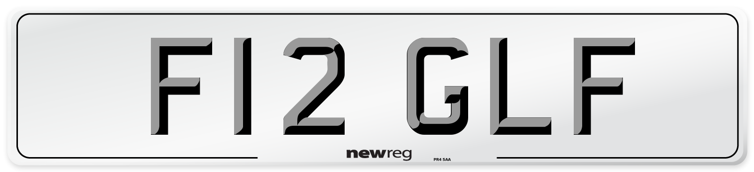 F12 GLF Number Plate from New Reg